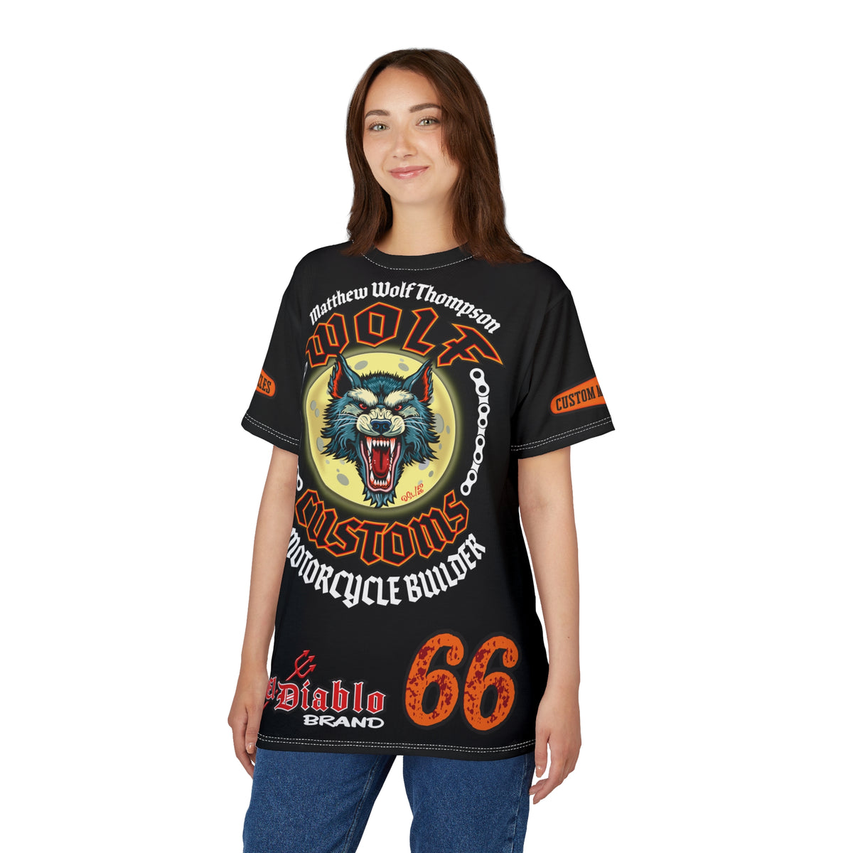 MWT Wolf Custom Motorcycles Super Tee — Viciously Cool High Performance Motorcycle Riding Shirt
