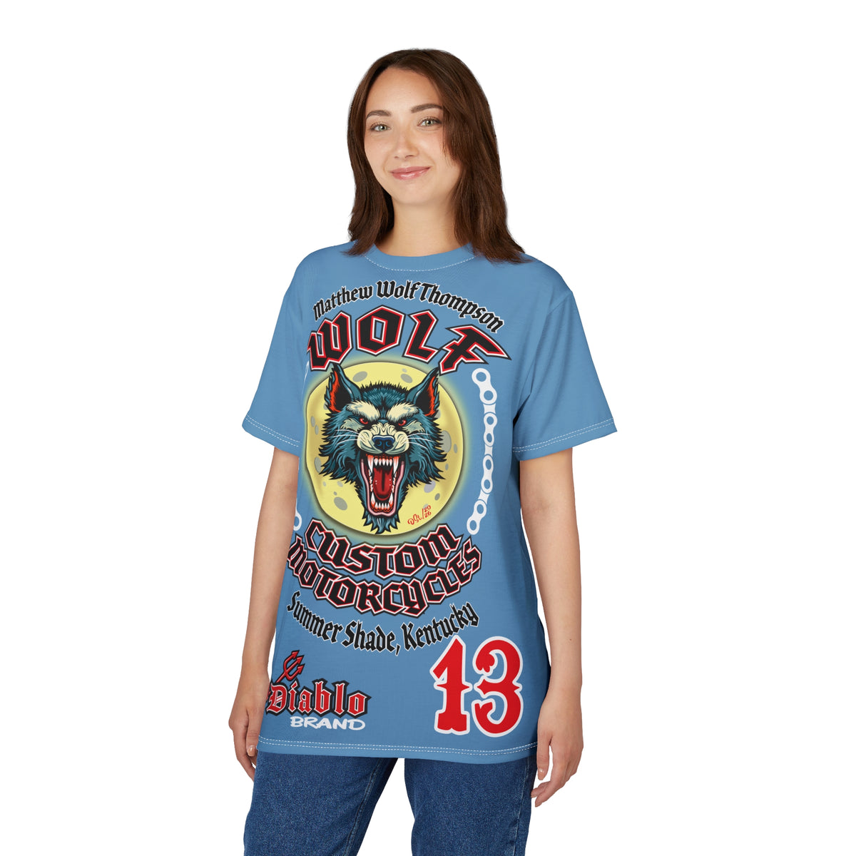 MWT Wolf Custom Motorcycles Super Tee — Viciously Cool High Performance Motorcycle Riding Shirt