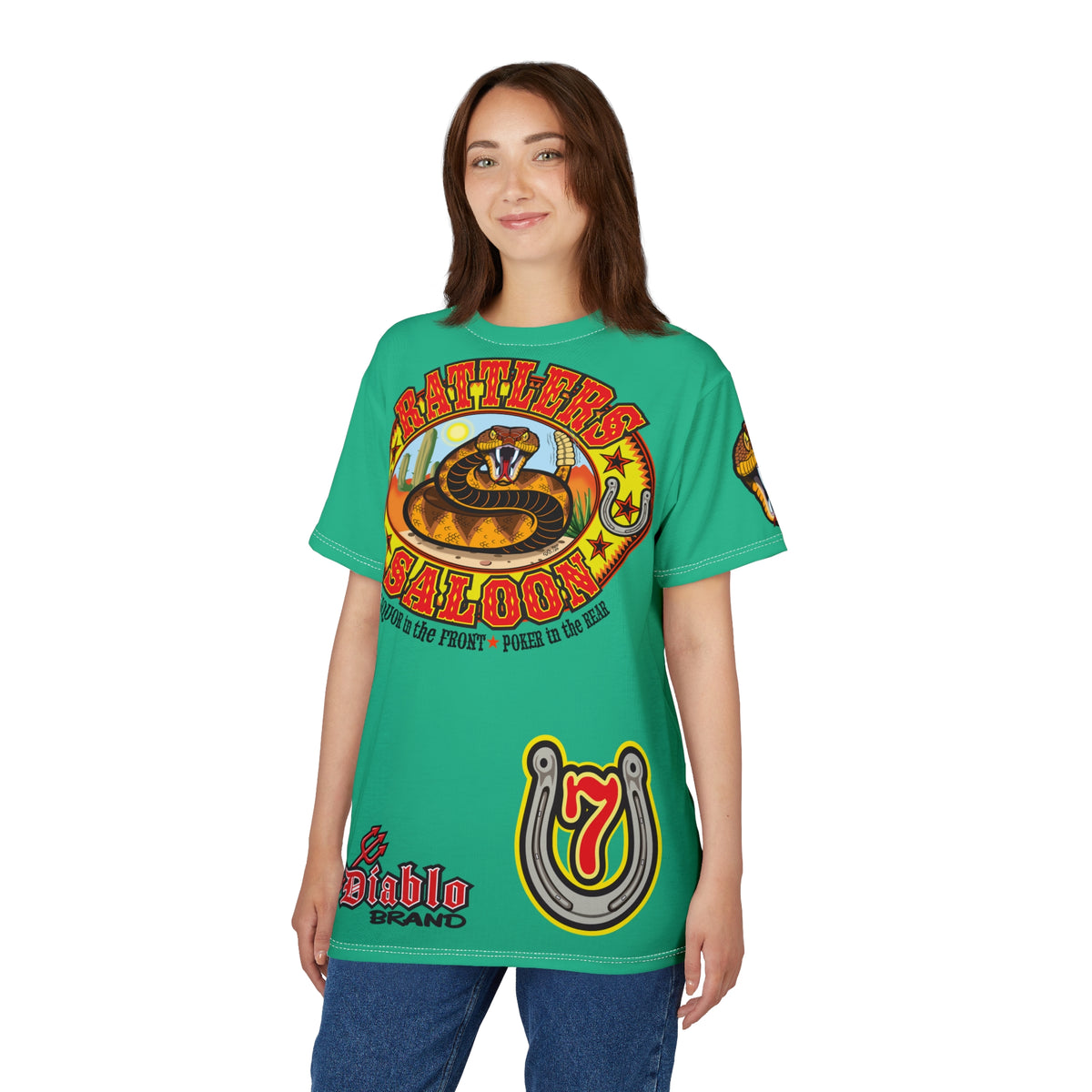 Rattlers Saloon  BADAZZ SUPER TEE — Vintage Biker 66 Graphic Shirt