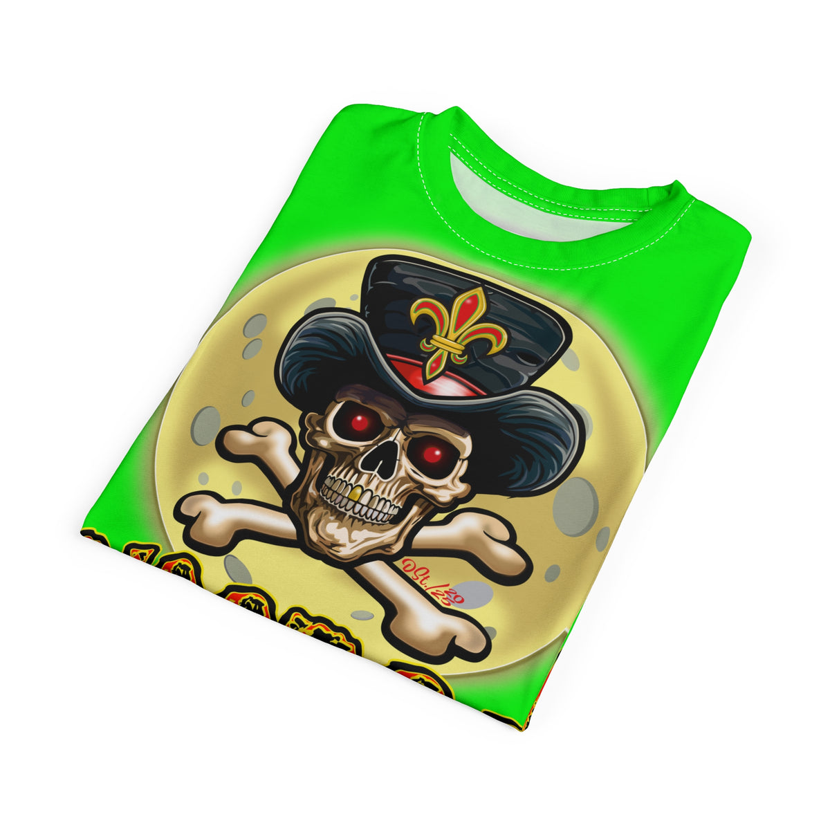 Very Special VooDoo Custom Motorcycles HiViZ  Route 66 Unisex Super Tee - High Performance Riding Gear
