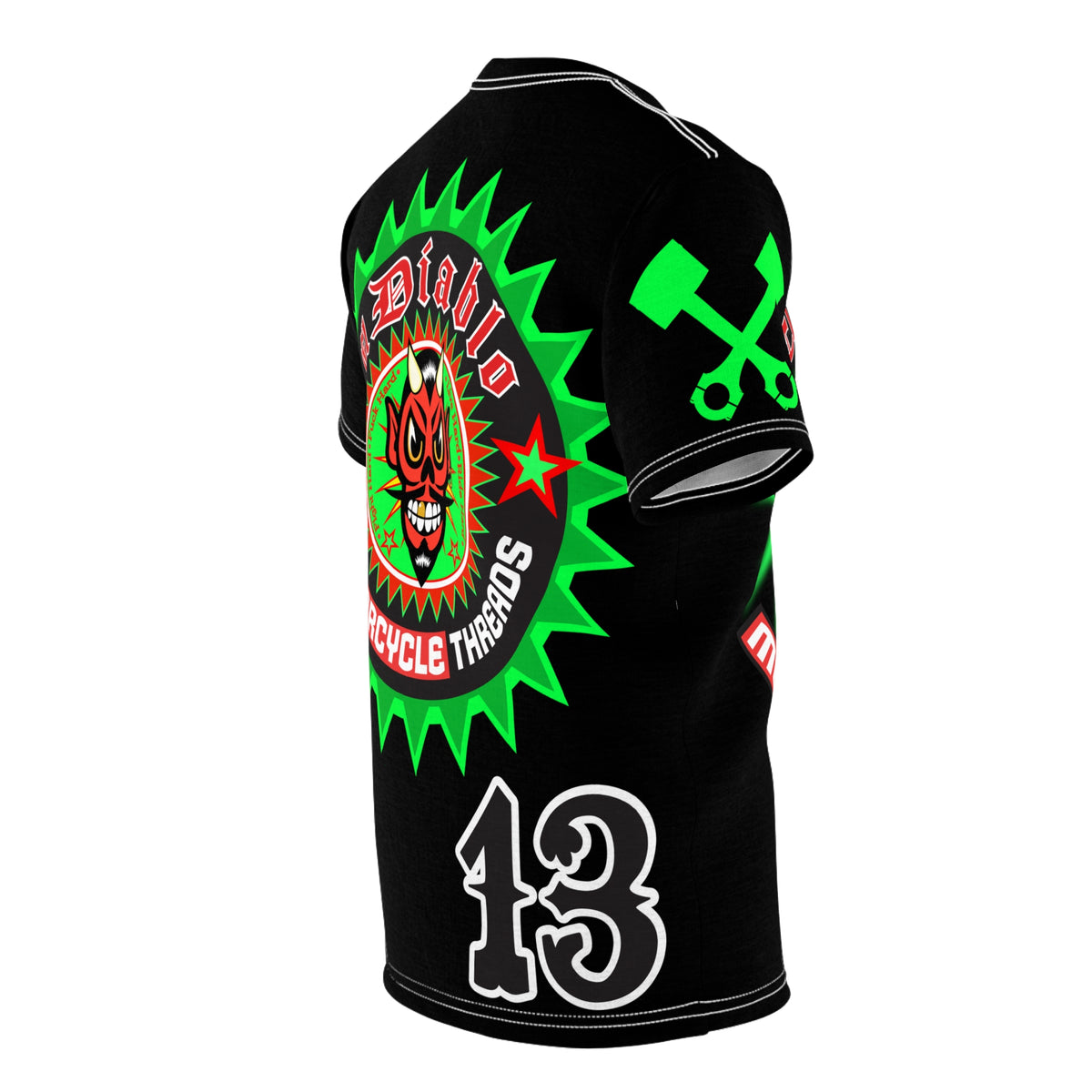 El Diablo Brand Hiviz Unisex Motorcycle Riders Super Tee