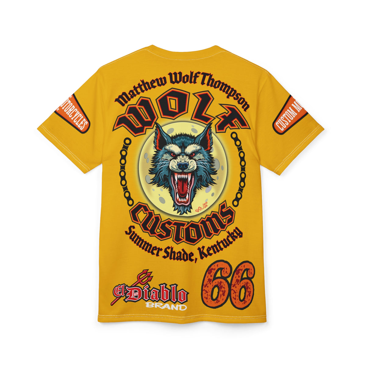 MWT Wolf Custom Motorcycles Super Tee — Viciously Cool High Performance Motorcycle Riding Shirt